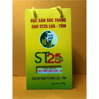 GẠO ÔNG CUA ST25 LÚA TÔM_Hộp 2kg (hút chân không)