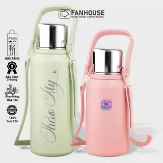 Ly giữ nhiệt cao cấp Tyeso Warmy 1000ml cốc nước giữ nhiệt thể thao Fan House bình có ống hút vỏ chống xước