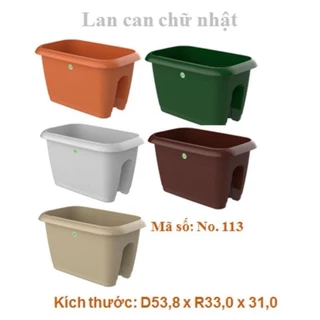 chậu gác lan can - chậu kẹp ban công hình vuông và chữ nhật - giao hỏa tốc