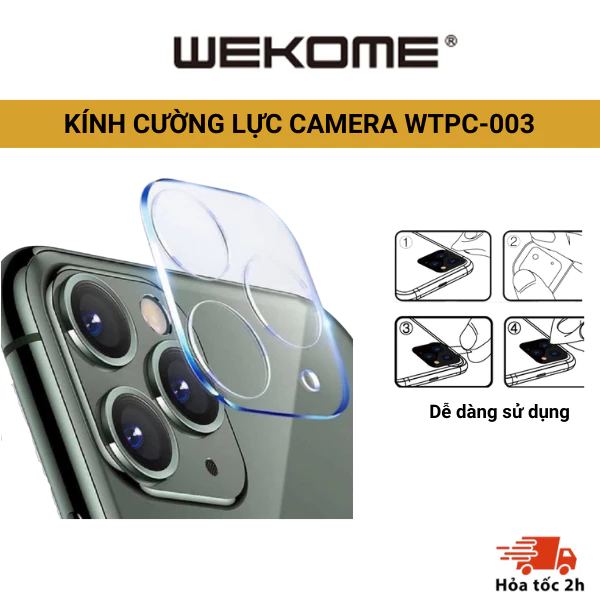 [CHÍNH HÃNG] Kính cường lực Camera WK cho 12Mini/12/12 Pro/12ProMax/11/11ProMax kim loại/trong suốt Wekome WTPC-003