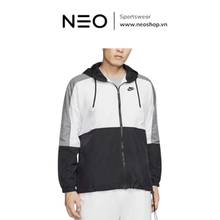 Áo Khoác Thể Thao_Nike Retro Woven Jacket – Đen phối trắng xám