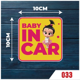 Combo 2 miếng tem sticker dán decal BABY IN CAR Bé Gái dán trên xe ô tô [Mã: 33]