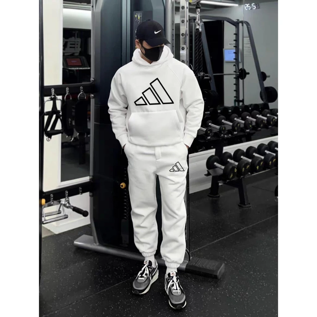 Set Bộ Nỉ Hoodie Nam Nữ Phối Logo AJ- DAS Bản To, Phong Cách Thể Thao Mùa Đông Sành Điệu, Chất Liệu Nỉ Ngoại Dày Dặn