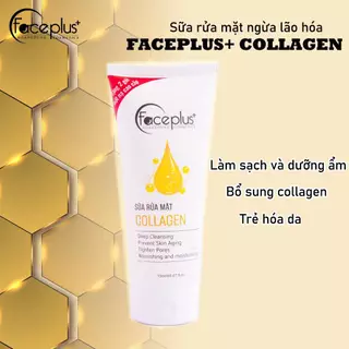 Sữa rửa mặt Collagen FacePlus+ 170ml sạch sâu ngừa mụn giảm nhờn + tặng 2 mặt nạ dưỡng da