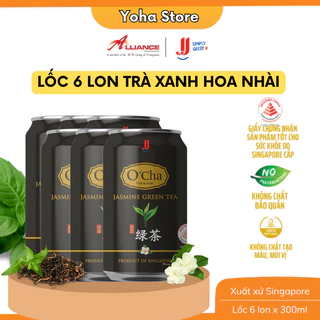 [Chính hãng] Lốc 6 Lon Trà Xanh Hoa Nhài JJ (6 Lon x 300ml) - Thương hiệu Singapore