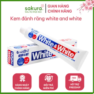 TUÝP ĐÁNH RĂNG, KEM ĐÁNH RĂNG WHITE AND WHITE LÀM TRẮNG RĂNG, HƠI THỞ THƠM MÁT 150G - HÀNG NHẬT NỘI ĐỊA