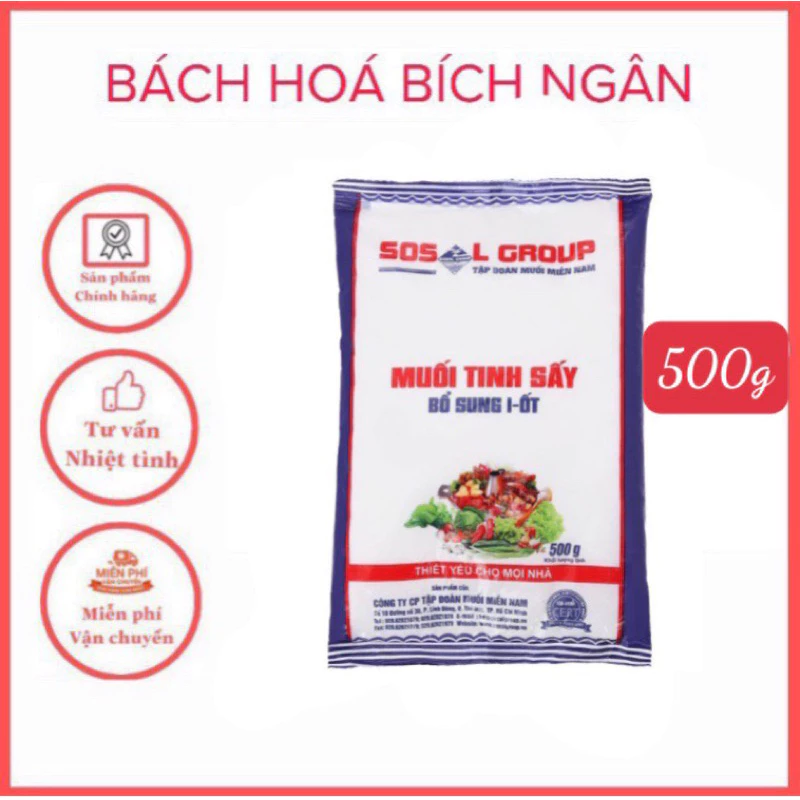 muối tinh sấy i ốt gói 500g