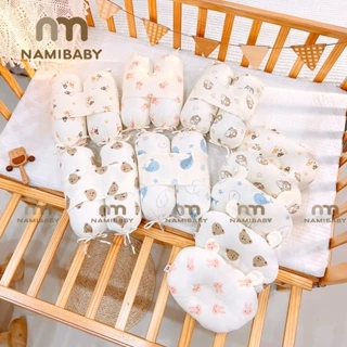 Bộ gối chặn NAMIBABY giúp bé ngủ ngon, chống giật mình làm từ vải muslin cao cấp, mềm mại với nàn da bé