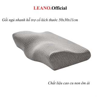 Gối cao su non ngủ nhanh LEANO có Gel lạnh - Thiết kế nâng đỡ cổ vai gáy, chống đau mỏi vai gáy - Hỗ trợ ngủ nhanh