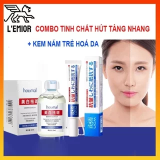 Combo Kem Hút Nám Serum Giảm Tàn Nhang Thâm Trắng Da Căng Da Mặt - Lemior