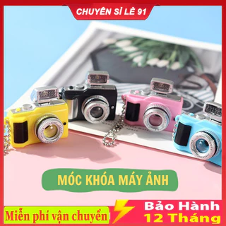 Mô hình móc khoá máy ảnh cực xinh trang trí mặt hình máy ảnh mini có đèn và âm thanh vui nhộn