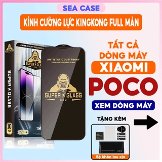 Kính cường lực Xiaomi Poco KingKong C40 M2 M3 M4 M5 X2 X3 X4 GT Pro 4G 5G NFC, miếng dán full màn hình