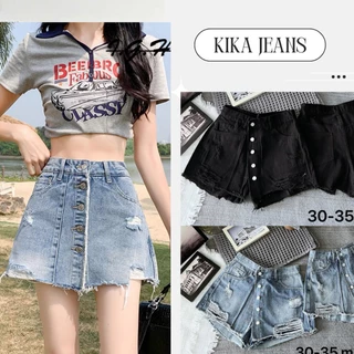 Quần giả chân váy jean rách dáng ngắn Bigsize 55kg-85kg thời trang nữ cao cấp MS2004 KIKAJEANS