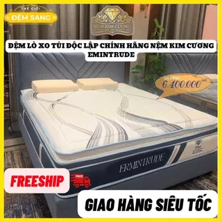 Nệm lò xo cao cấp ERMINTRUDE chính hãng đệm KIM CƯƠNG túi độc lập chuẩn khách sạn 5 sao giá rẻ bảo hành 10 năm LX105