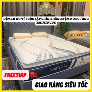 Đệm lò xo cao cấp ERMINTRUDE chính hãng nệm KIM CƯƠNG túi độc lập cao cấp chuẩn khách sạn 5 sao giá rẻ bảo hành 10 năm