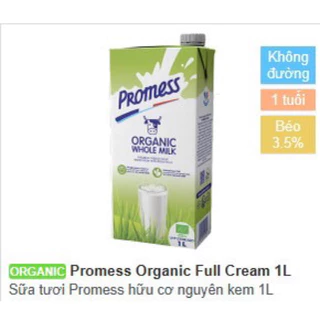 Thùng 6 lit Sữa Tươi Hữu Cơ Organic Promess