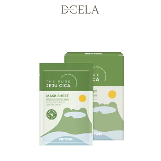 Mặt Nạ Dưỡng Ẩm Dịu Da Rau Má PrettySkin The Pure Jeju Cica Mask Sheet (Hộp 10m)