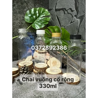 COMBO 50 CHAI VUÔNG CỔ RỘNG 330ML có Nắp