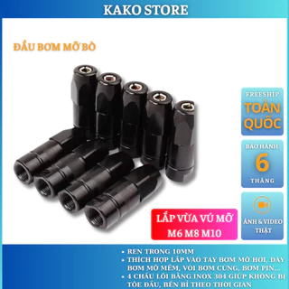 Đầu bơm mỡ bò Kako vú mỡ đầu bằng, thay thế cho tay bơm mỡ tay dậm chân hoặc bằng khí nén, Kako store