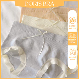 Quần lót nữ Doris Bra QL12, quần cotton nơ dễ thương kháng khuẩn cạp thun mềm mại co giãn 4 chiều