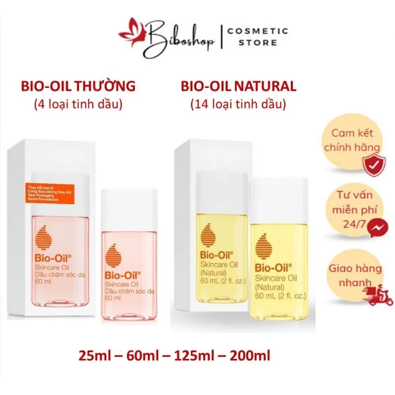 Dầu BIO OIL chăm sóc da, Tinh dầu Bio Oil hỗ trợ giảm rạn da mờ sẹo nuôi dưỡng da hiệu quả 60ml, 125ml, 200ml