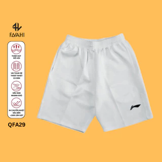 Quần Short Cầu Lông LINING FAVAHI QFA29 Trắng Thi Đấu Cho Nam Dùng Trong Tập Luyện Và Thi Đấu Cầu Lông FAVAHI