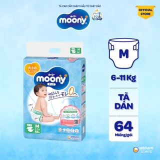 Tã/ Bỉm Moony dán/ quần các size NB90, s84, m64, l54, L44, XL44, X38