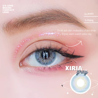 Kính Áp Tròng Lens Xám Xanh Xiria Gray Tây Sáng Siêu Đẹp Hot Douyin Size S 14.2mm Có 0 Đến 6 Độ Lệch Độ Gray S