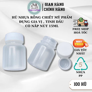 Chai chiết mĩ phẩm 15ml [100 hũ], lọ chiết mĩ phẩm du dịch 15ml có nút chống tràn