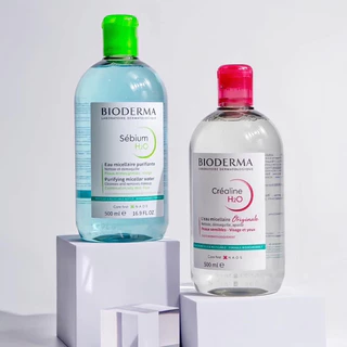 Nước tẩy trang Bioderma 500ml  xanh da dầu mụn, hồng da khô nhạy cảm