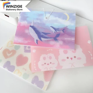 Winzige A4 Túi đựng tài liệu nhiều 8 12 ngăn cute - tệp đựng tài liệu kẹp file A4 phụ kiện văn phòng phẩm