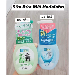 Sữa rửa mặt tạo bọt hadalabo NHẬT 160ml xanh lá cho da dầu , xanh dương cho da thường da khô