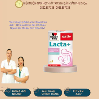 Viên Uống Lợi Sữa Lacta+ Doppelherz Aktiv - Bổ Sung Canxi, Sắt, Cải Thiện Nguồn Sữa Mẹ Sau Sinh (Hộp 30V)