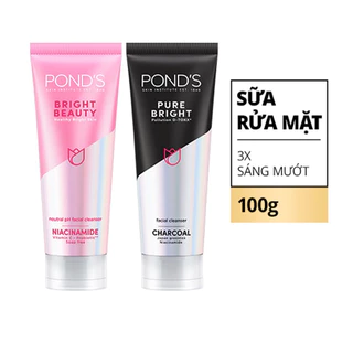 Sữa Rửa Mặt Pond's mới 3X sáng mướt với Niacinamide và Vitamin C 100g