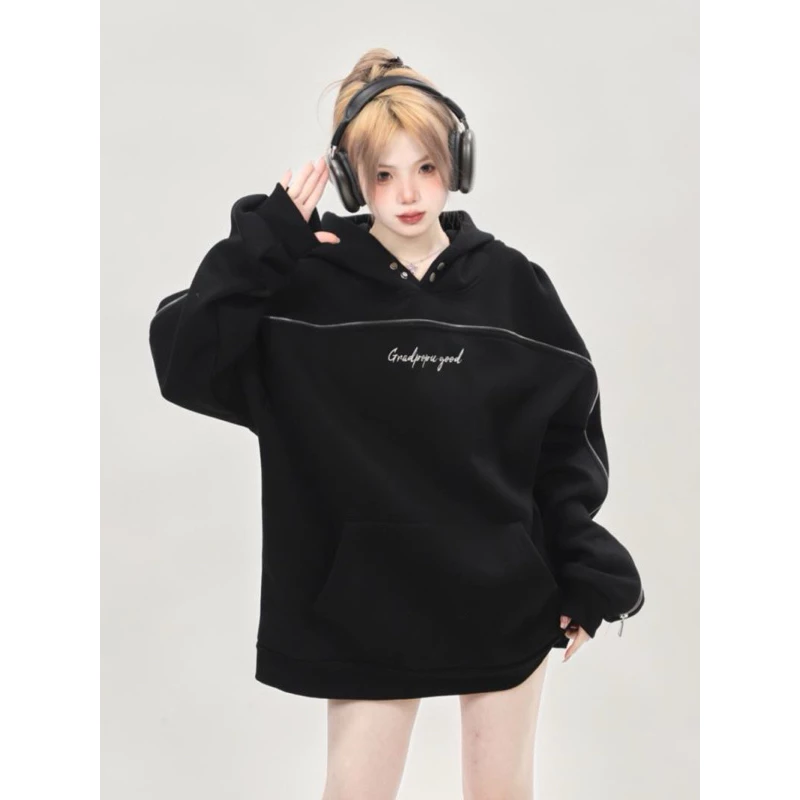 Áo khoác Hoodies Grad chất nỉ lót cotton 2 lớp dày dặn hoạ tiết khoá zip NewArrival 2023