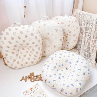 Gối chống trào ngược KidAndMom Bunny vải xô Muslin trần bông cao cấp mềm mại cho bé nằm chống nôn chớ thoải mái dễ chịu