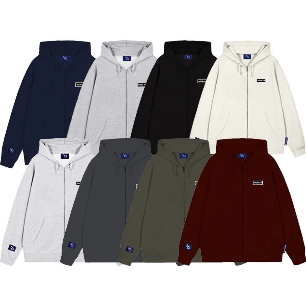 Áo Khoác Nỉ Hoodie Zip Chân Cua Và Bông NQ30 Form Rộng Nam Nữ Unisex