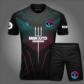 Bộ quần áo bóng đá MU đen tím loang thiết kế EROS T08-2023