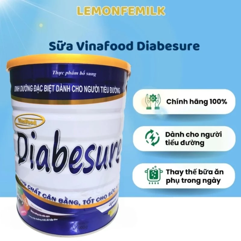 Sữa Vinafood Diabesure (dành cho người bệnh TIỂU ĐƯỜNG) lon900g