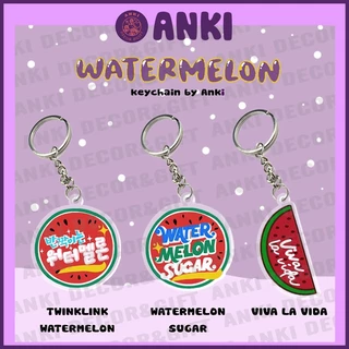 (KEYCHAIN) Móc khóa twinkling watermelon, dưa hấu lấp lánh , móc  khóa viva la vida, watermelon sugar, móc khóa mica