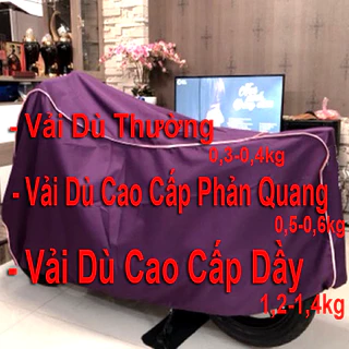 Áo bạt phủ trùm xe máy Full Size, Sử dụng được cả 2 mặt vải, Cán Pu chống nước không bong tróc