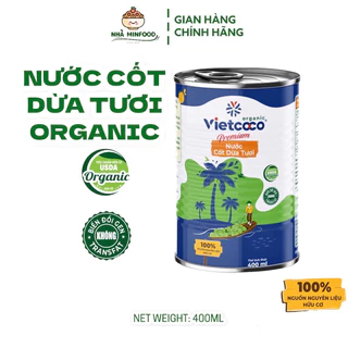 Nước Cốt Dừa Tươi Organic Vietcoco lon 400ml