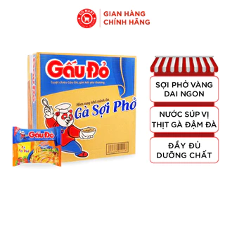 Thùng 30 gói mì ăn liền Gấu Đỏ gà sợi phở 64G