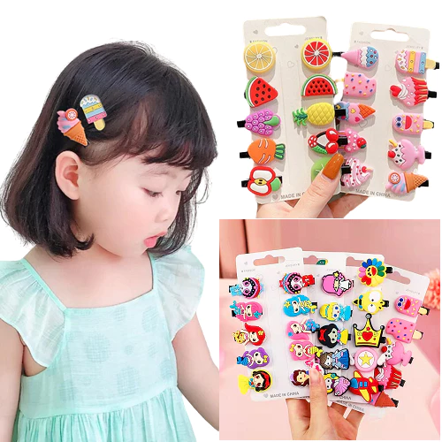 [HCM Giá Rẻ] Set 10 Kẹp Tóc Hoạt Hình Charm Nhỏ Xinh Đáng Yêu Nhiều Hình Ngộ Nghĩnh Cho Bé Gái