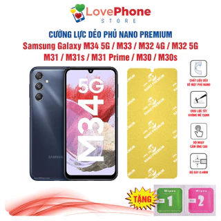 Cường lực Samsung M34 M33 M32 M31 M31s M31 Prime M30 M30s dẻo phủ Nano Premium chống xước bảo vệ màn hình - Love Phone