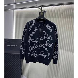 ⚡️[Hight Quality] Hàng Có Sẵn!! Áo Len Cardigan Dolce DG - Logo Embroidered Woll Họa Tiết Chữ Thêu Tinh Tế Cdg Nam Nữ