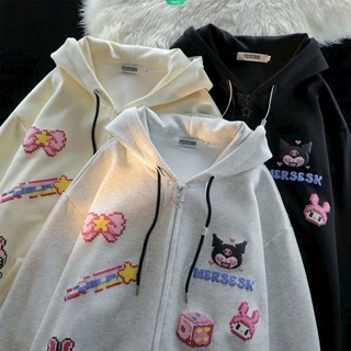 Áo Khoác hoodie áo khoác nữ zip hoodie In Toàn Thân MERSESK Thanh lịch trendy Popular Thông thường Form rộng-fammilyshop