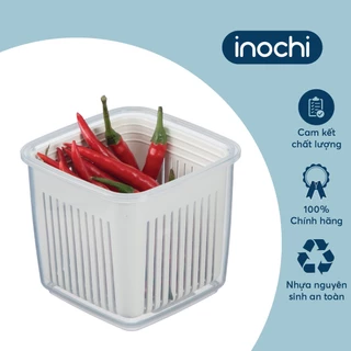 Hộp đựng hành tỏi ớt Inochi 2 lớp bảo quản các loại rau thơm, củ, quả ráo nước, trống ẩm