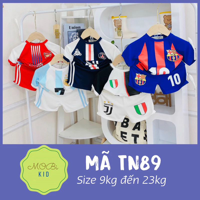 Mã TN89 [9-23kg] Bộ Ngắn Tay Thun Lạnh Thể Thao Tay Raglan Cho Bé