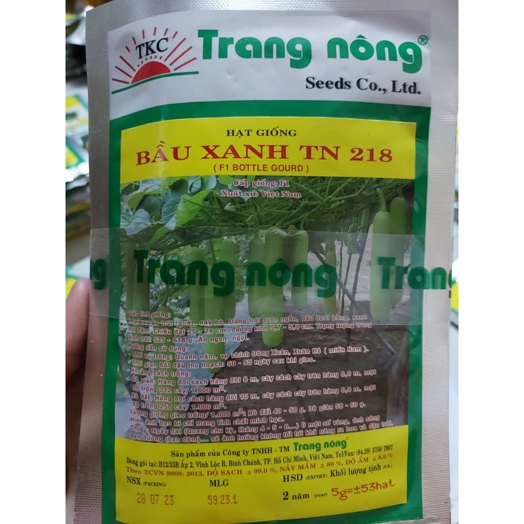 HẠT GIỐNG BẦU XANH F1 TN 218 10 hạt